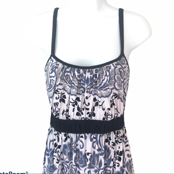 Soma navy multicolor patterned sleeveless maxi dress size XS - Picture 2 of 6